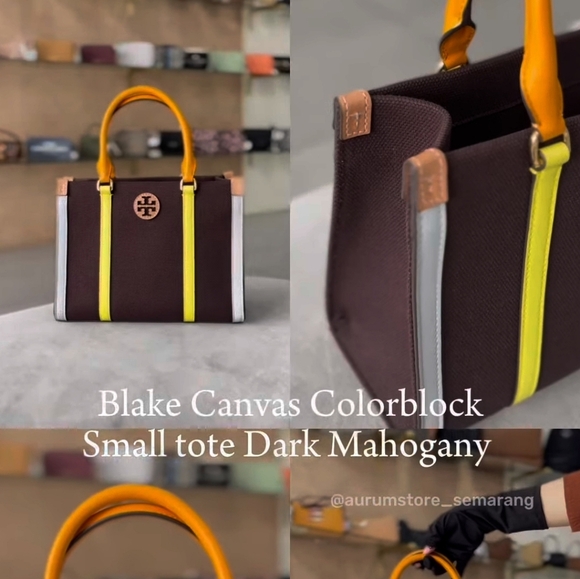 Tory Burch NWOTs Canvas Colorblock Tote - Picture 3 of 14